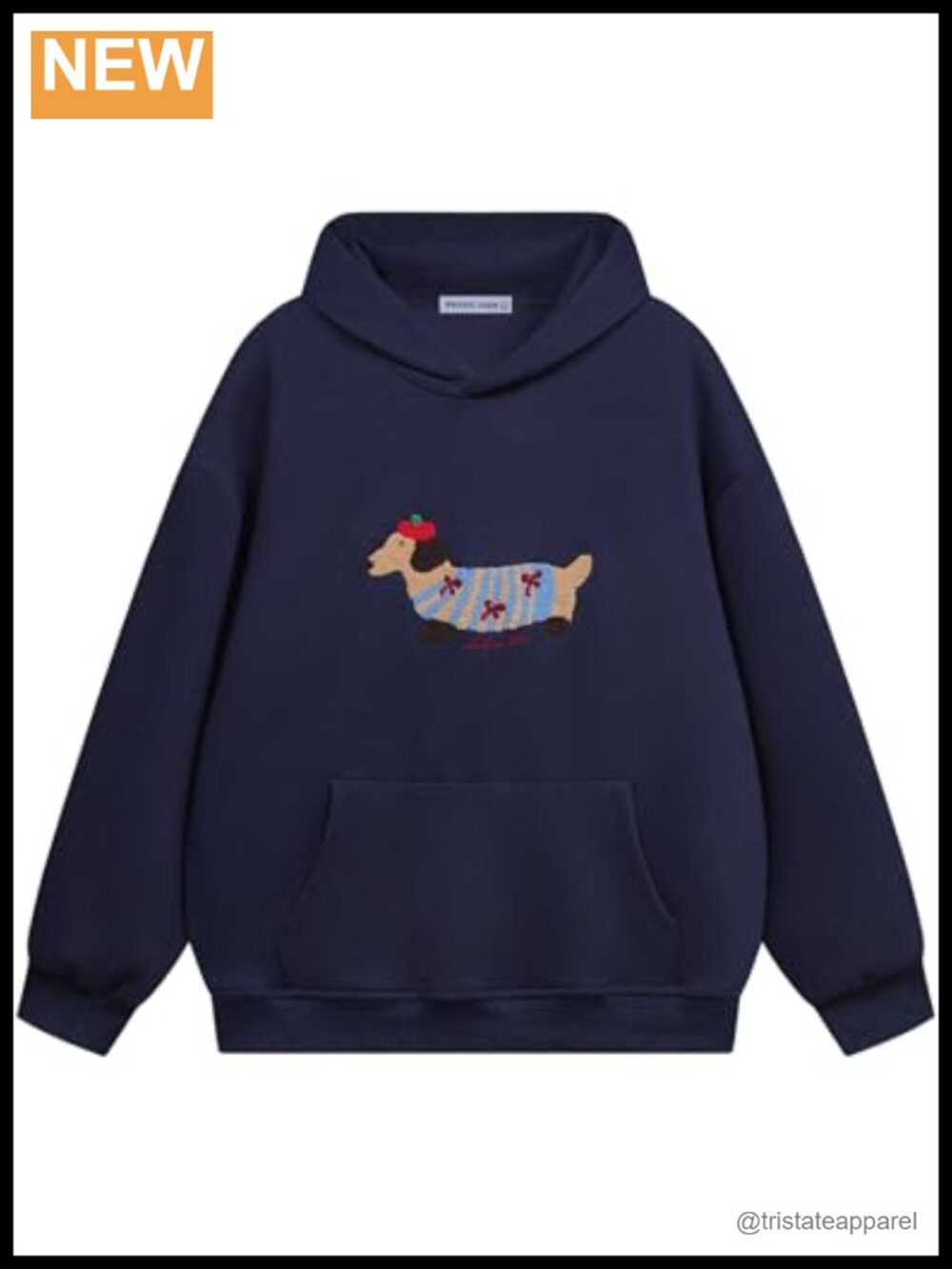 Cartoon Dog Hoodie Oversized Pullover Long Sleeve